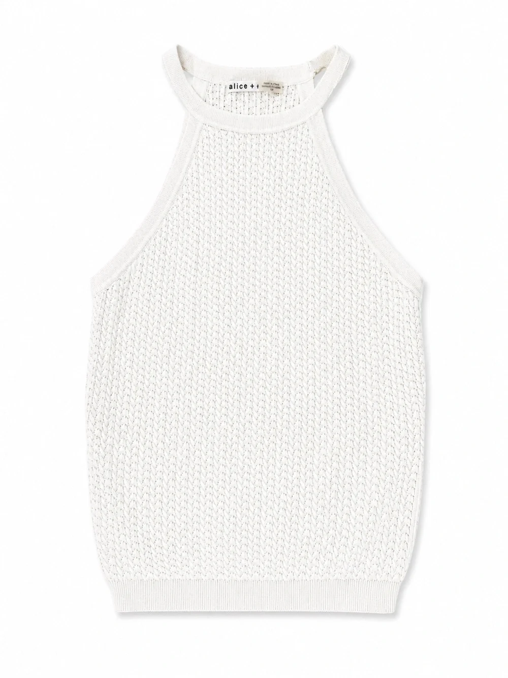 NWOT Alice+Olivia HEIDI POINTELLE TANK White Size Small - Picture 3 of 8